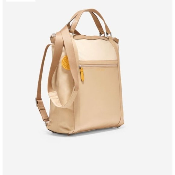 Cole Haan Nylon Convertible Backpack Beige - Picture 14 of 16